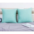 thumbnail image 2 of Jepeak Throw Pillow Covers Cushion Cases Pack of 2 Linen Farmhouse Modern Decorative Solid Square Pillow Covers for Couch Sofa Bed (Teal, 16 x 16 Inches), 2 of 9