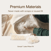 Coop Sleep Goods Extra Oomph Latex Pillow Fill, 1/2 Lb Bag of Cross-Cut Talalay Latex and Microfiber Stuffing, Supportive, Naturally Cooling, Eco-Friendly