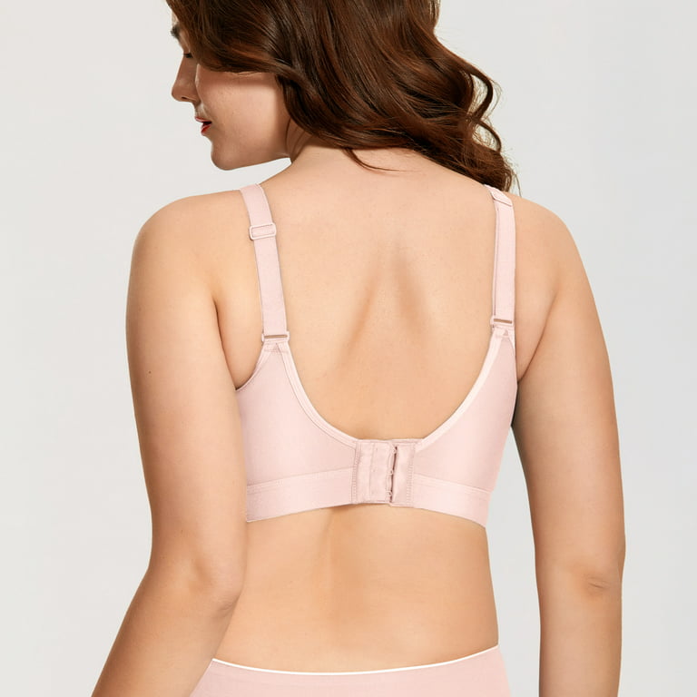 DELIMIRA Women's Cotton Strapless Bra Plus Size Underwire Non-Padded  Minimizer