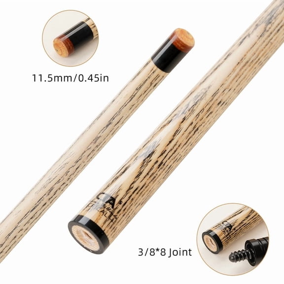 CRICAL Ash Wood Pool Cue Shaft, 11.5mm Tip, 3/8×8 Pin Joint, Single Replacement Shaft