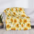 thumbnail image 3 of Yiaed Light Yellow Plaid Sunflower Print Blanket Throw Blanket Soft Cozy Flannel Blanket for Home Bed Sofa Couch Chair-40"x30", 3 of 6