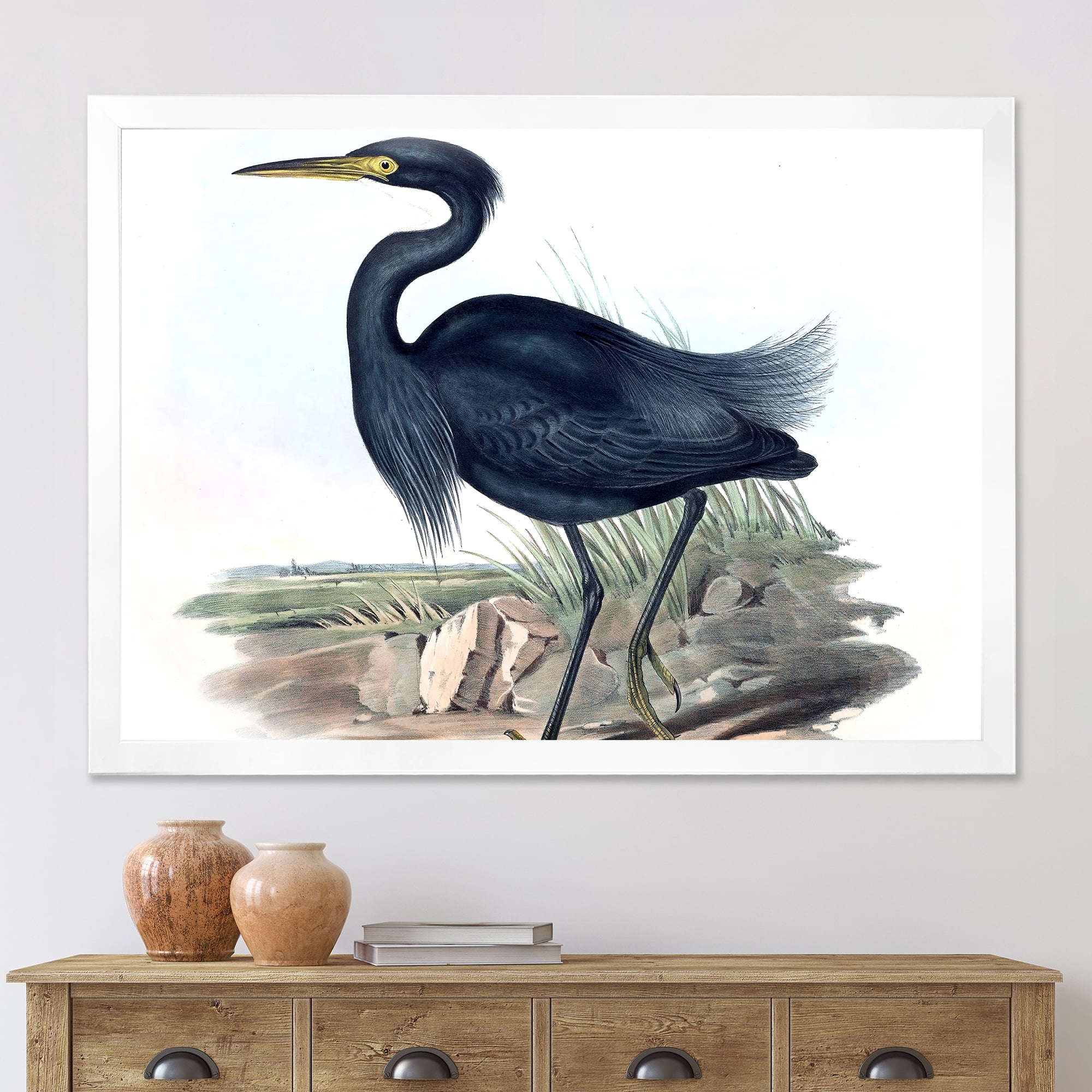 Designart 'Ancient Australian Birds III' Traditional Framed Art Print