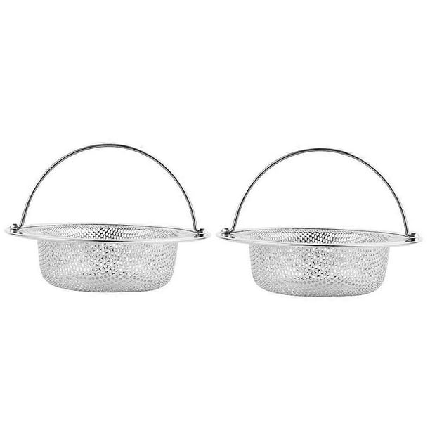 Anti-Clogging Kitchen Sink Strainer Stainless Steel Silver for Drain Maintenance Filter Food Residues 2Pcs