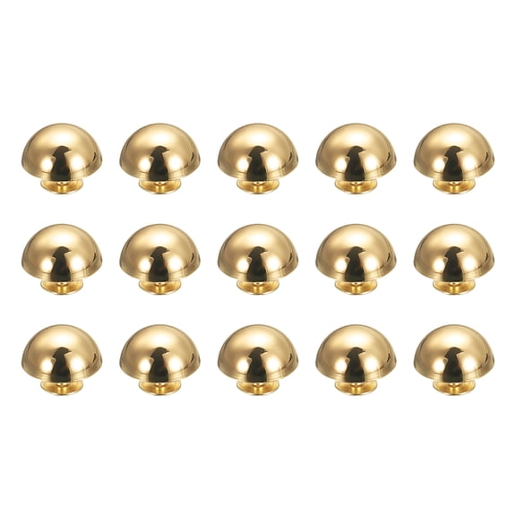 Uxcell 15 Pcs Round Studs Rivets, 15mm Metal Decoration Screw Back Studs, Gold