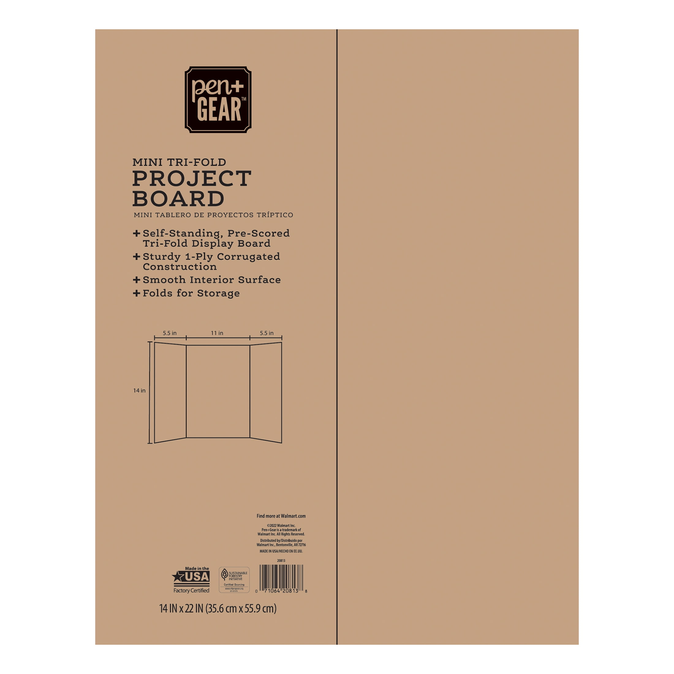 Pen + Gear White Tri-Fold Project Presentation Display Board, 14