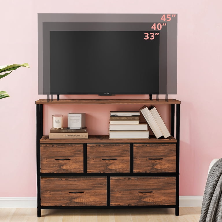 brown dresser tv stand 6 Drawers Dresser Wide Wood Dresser TV Stand with Storage Cabinet, Brown / 6 Drawer Dresser main image 1