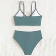 thumbnail image 3 of Ticikt Girls Two-Piece Bikini Swimsuit, Solid Color V-Neck Bathing Suit for Kids 8-16 Years, 3 of 4