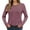 Purple, variant on XIAONU Womens T Shirts pleasure Ribbed baggy Pullover Tee Hollow Utetheisa Kong Long Sleeved Round Neck Solid Color T-Shirt Top