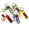 thumbnail image 1 of 5 llaveros creativos de fútbol, llaveros decorativos de fútbol, regalo para fanáticos del deporte, llaveros para hombre y mujer (negro, rojo, azul, amarillo y verde), 1 of 6