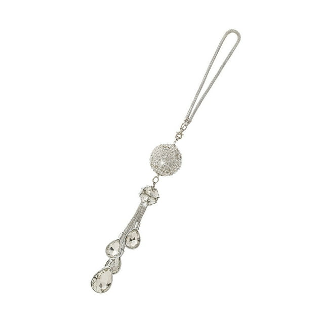 QualitChoice Rear View Mirror Accessories Crystal Ball Pendant Graceful Rhinestone Pretty Charm Hanging Ornament for Women Girls white 1Set