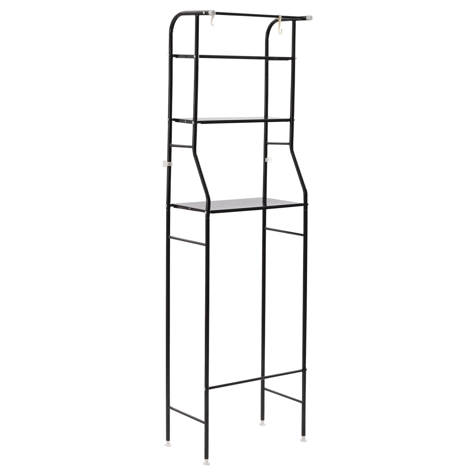 4-Tier Over The Toilet Storage Rack, Freestanding Bathroom Over Toilet Shelf Organizer Rack 63.2in Black