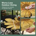 thumbnail image 5 of Round Outdoor Tablecloth with Umbrella Hole and Zipper, Yellow Daisy Rustic Tablecloth with Elastic Waterproof, Black Pastoral Flowers Honeybees Patio Table Covers for 36" - 44" Picnic Pool Tables, 5 of 9