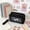 Black, variant on Roiihwy Plush Cute Pencil Case Pouch with Compartments, Pencil Bag Bow Heart Print, Large Capacity Pen Pencil Box Holder, Makeup Bag(Hot Pink)