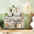thumbnail image 4 of Barara King 10-Cube Bookshelf with 5 Tapered Metal Legs, Bookcase Display Standing Shelf for Living Room, Bedroom, Office Room, Study Room, White & Black, 4 of 7