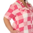 thumbnail image 5 of White Mark Short Sleeve Plaid Button-Down Dress, Women's Plus, 1X-3X, 5 of 6