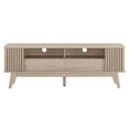 thumbnail image 4 of Media TV Stand Console Table, Brown Oak, Wood, Mid Century Living Room Lounge Cafe Lobby, Modern Contemporary HB34653, 4 of 12