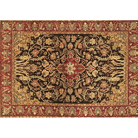 Ahgly Company Indoor Rectangle Persian Brown Traditional Area Rugs, 7' x 9'