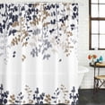 thumbnail image 2 of Grey Brown Leaves Shower Curtain, Waterproof Shower Curtains for Bathroom, Summer Botanical Washable Fabric Bathtub Curtain Set Bath Decor with 12 Hooks Stall 36"x72", 2 of 8