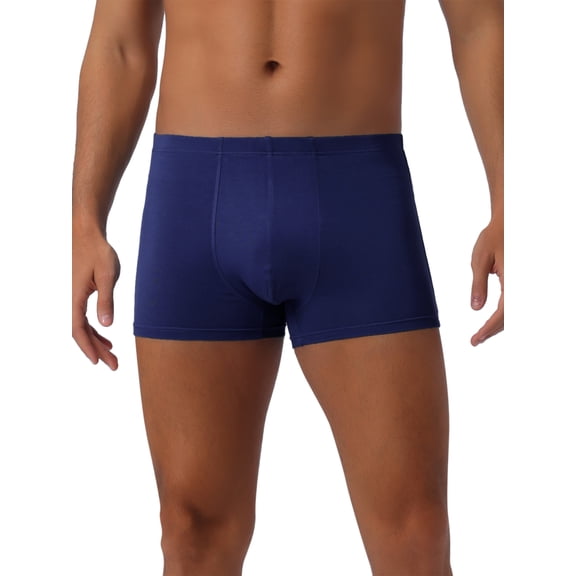 INSPIRE CHIC Men's Underwear Solid Color Elastic Waist Soft Everyday Boxer Briefs 30 Navy