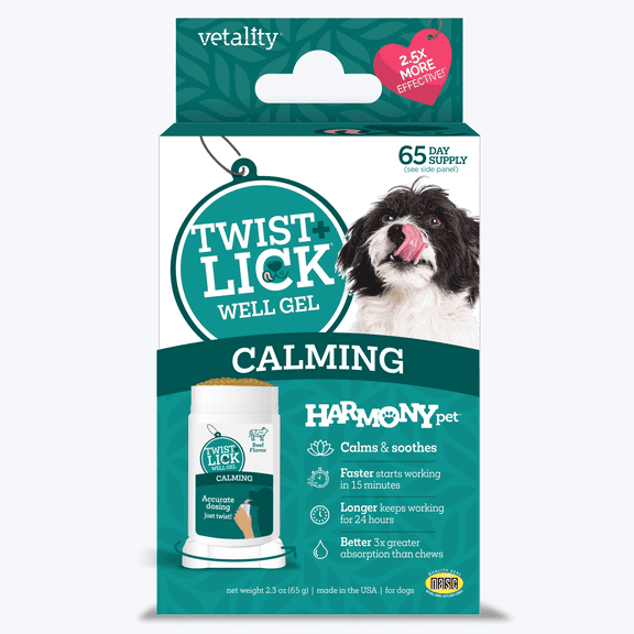 Vetality Twist & Lick, Calming Supplement for Dogs, Beef Flavor, 2.3 oz