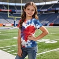 thumbnail image 5 of NAISIBABY Girls 4th of July Tee, Crewneck Patriotic Graphic Short Sleeve Kids Casual Fashion T-Shirt Multicolor Size 7-8, 5 of 6