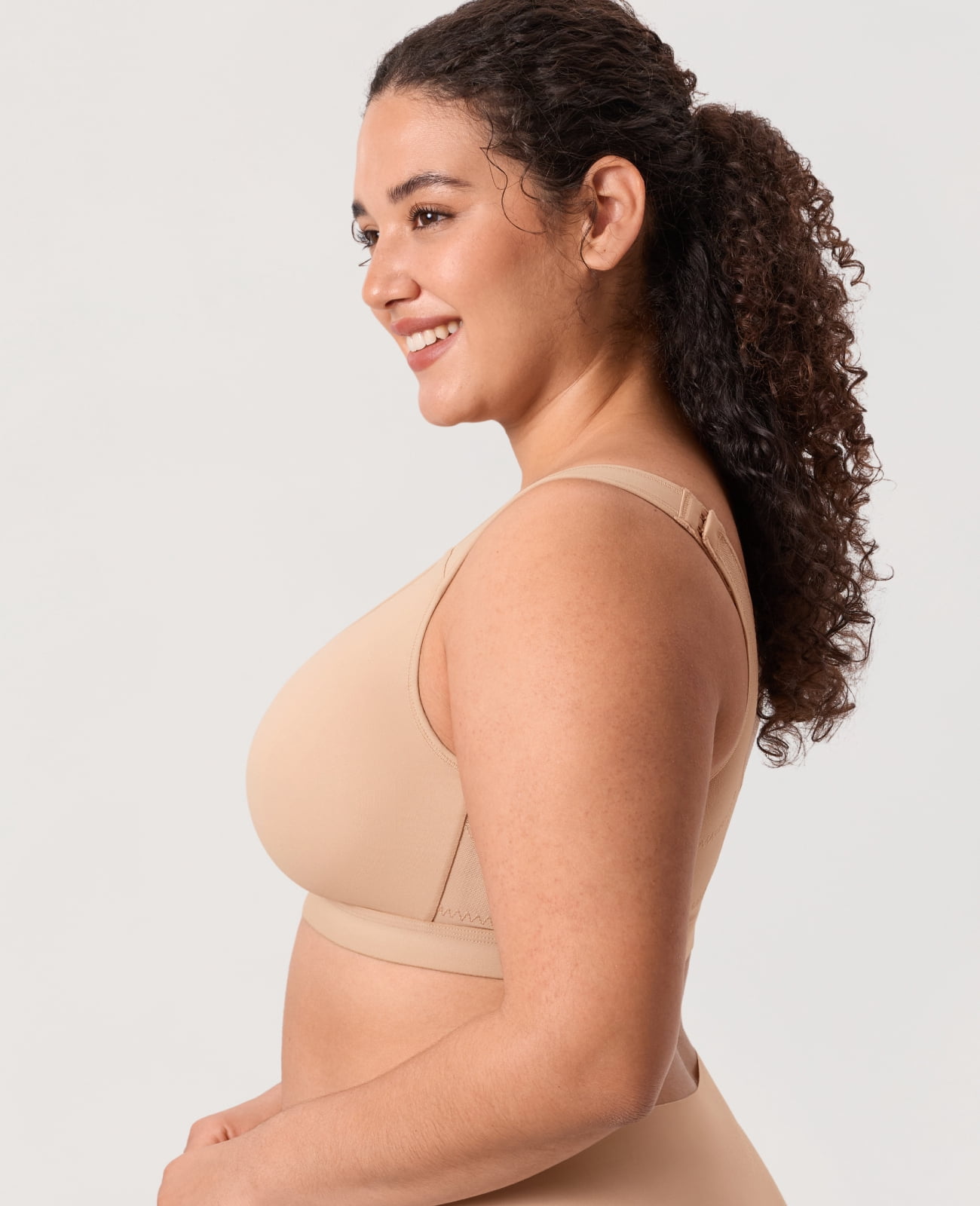 DELIMIRA Women's Posture Bra Front Closure Lightly Padded Plus Size Wireless Full Coverage Bras