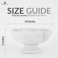 thumbnail image 3 of Radicaln White Marble Fruit Bowl 10" | Handmade Stone Candy Bowl, Decorative Fruit Dish & Banana Holder | Modern Kitchen Counter, Dining Table & Coffee Table Décor, 3 of 6