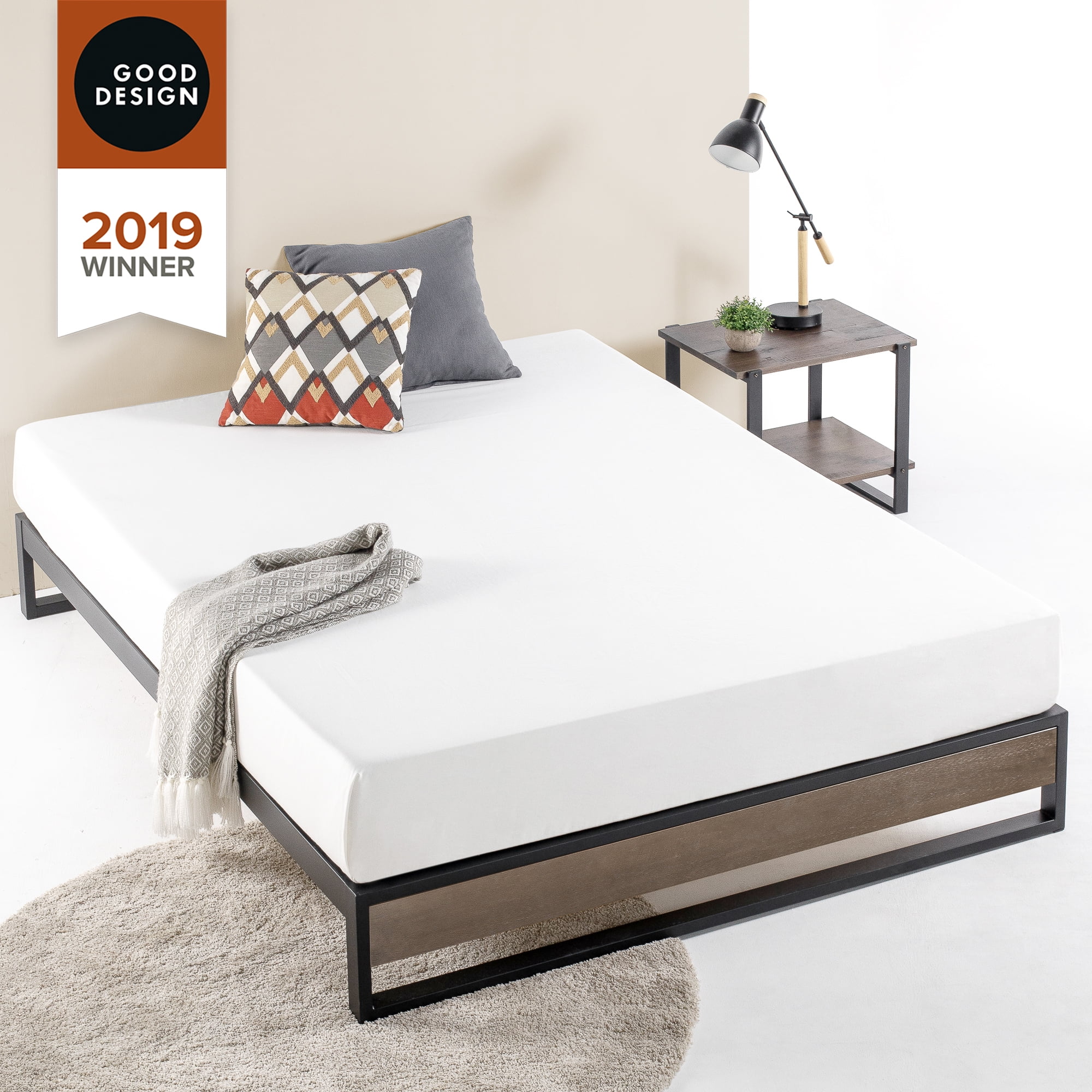 ZINUS GOOD DESIGN™ Winner Suzanne 10” Metal and Wood Platforma Bed with