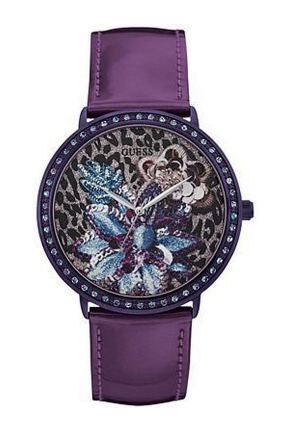 Women's U0820L3 Women Purple Leather Band With Purple Analog Dial Watch New In Box