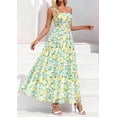 thumbnail image 4 of PRETTYGARDEN Women Strapless Maxi Dress Summer Floral Tube Top Ruched Beach Spring Wedding Guest Long Dresses, 4 of 10