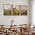 thumbnail image 2 of Framed Print Wall Art Set of 3 - Abstract Mountain Range Landscape Poster Art - 3 Pieces Nature-Inspired Vintage Wall Decor for Living Room - 11"x14"x3 Natural, 2 of 8