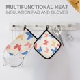 thumbnail image 4 of Yayeee Oven Mitts and Pot Holder Set of 2 Heat Resistant Kitchen Gloves Baking Hot Pad, Red Butterflies, 4 of 5