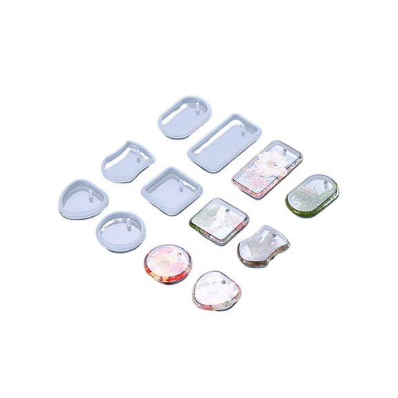 AUQ 12Pcs Epoxy Resin Molds,Various Styles Of Molds Resin Molds Silicone Clearance,Perfect Diy Gift Epoxy Molds,White1