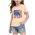 thumbnail image 2 of ZVNAΖH Unisex Kids' Independence Day Print T-Shirt, Boys & Girls Casual Short Sleeve Crew Neck Patriotic Top for 2-14 Years, 4th of July Streetwear, 2 of 6