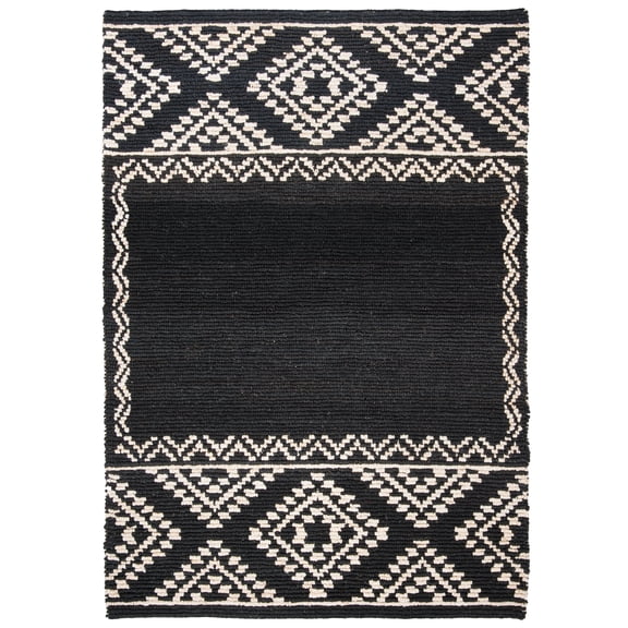SAFAVIEH Natural Fiber Arianne Geometric Area Rug, Black, 5' x 8'