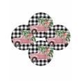 thumbnail image 7 of 13 Inch Round Placemats Set of 4, Christmas Pink Truck Non Slip Heat Insulation PP Table Mats, Xmas Tree Farmhouse White Black Plaid Washable Place Mats for Kitchen Dining Party Table Decor, 7 of 7