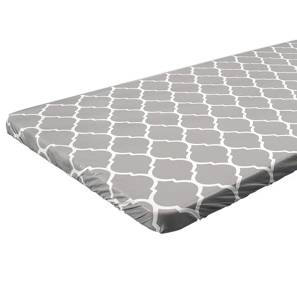 Mantel ajustable de vinilo para mesa rectangular de 6 pies, diseño marroquí gris, cubierta de mesa elástica impermeable con forro de franela, se adapta a mesa plegable de 30 "x 72" para picnics al air