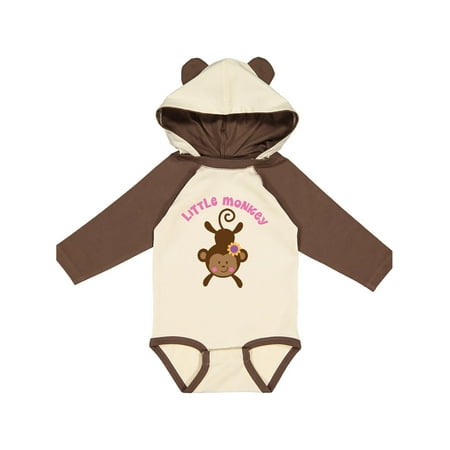 

Inktastic Little Monkey Girl Gift Baby Girl Long Sleeve Bodysuit