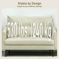 thumbnail image 4 of CoSoTower 2 Seater Sofa, Small Modern Couch with High-Resilience Foam, Thicken Padding, Button Tufted, Cream White, 4 of 7