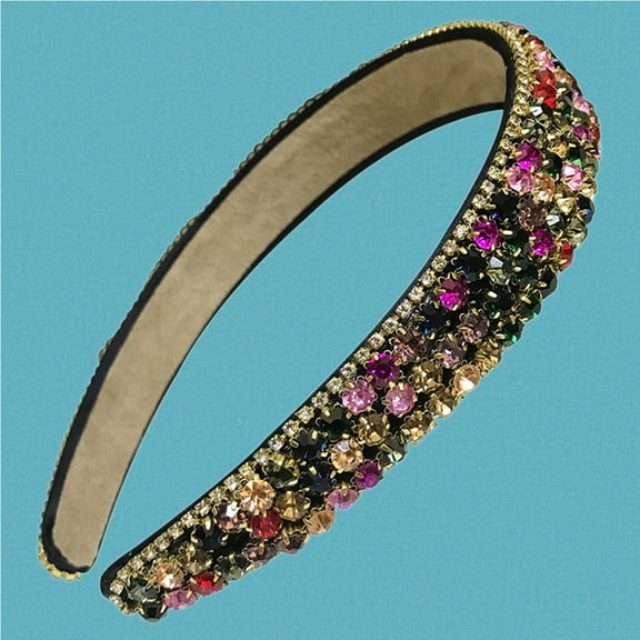 FRCOLOR 1Pack Wide Headbands Women Diamond Headband with Crystal for Holiday Christmas Fancy Ball 18x1.1x0.2in