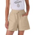 thumbnail image 2 of Women Comfy Drawstring Casual Elastic Waist Pure Color Shorts with Pockets Color S, 2 of 8