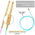 thumbnail image 3 of 23 Pieces Tunisian Crochet Hooks Set 3-10 mm Cable Bamboo Knitting Needle with Bead Carbonized Bamboo Needle Hook, 3 of 6