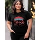 thumbnail image 4 of Camiseta de mujer, camisetas de manga corta, camisetas casuales, camisetas de cuello redondo con corazones y paraguas para el Día de San Valentín para mujer, 4 of 8