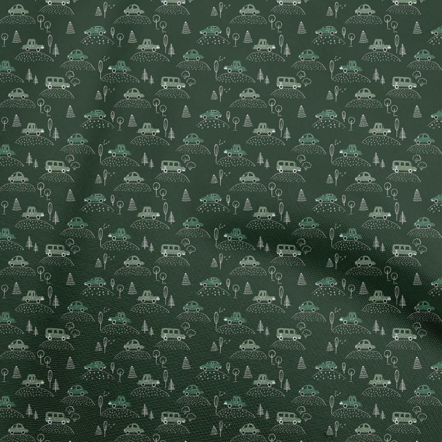 oneOone Cotton Poplin Dark Green Fabric Car Craft Projects Decor Fabric Printed By The Yard 42 Inch Wide