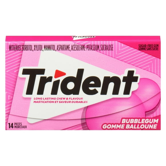 Trident Bubblegum Sugar Free Gum, 14 Piece Pack, 14 count