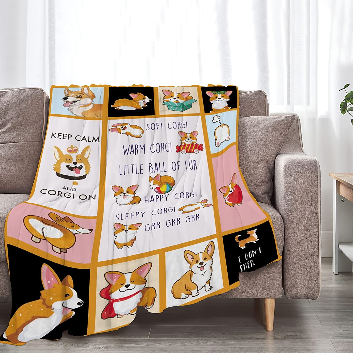 Corgi Blanket for Corgi Lovers Soft Warm Cute Corgi Dog Fleece