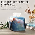 thumbnail image 4 of Fishes in Water Tissue Box Cover Leather Square Rectangle Tissue Box Holder for Bathroom Living Room Desk Office Decor, 4 of 7