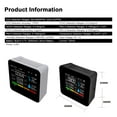 thumbnail image 4 of 9 In 1 BT Air Quality Monitor CO2 Meter Carbon Dioxide Detector Time/Date CO2 TVOC HCHO PM2.5 PM1.0 PM10 Temperature Humidity Detection Support APP Control With Alarm Function For, 4 of 7