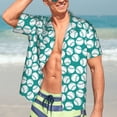 thumbnail image 5 of Lsque Green Baseball pattern Hawaiian Shirt for Men, Unisex Summer Beach Casual Short Sleeve Button Down Shirts-Medium, 5 of 9