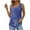 Blue, variant on Tank Top For Women,Fashion Women New Style Printing Ruched Shirts Loose Fit Square Neck Sleeveless Blouses Summer Casual Ladies Tops